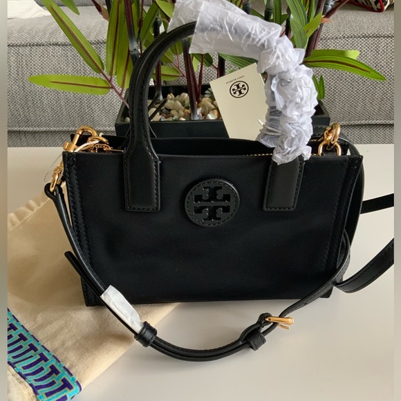NWT TORY BURCH ELLA MINI LEATHER & NYLON CROSSBODY - Picture 5 of 7